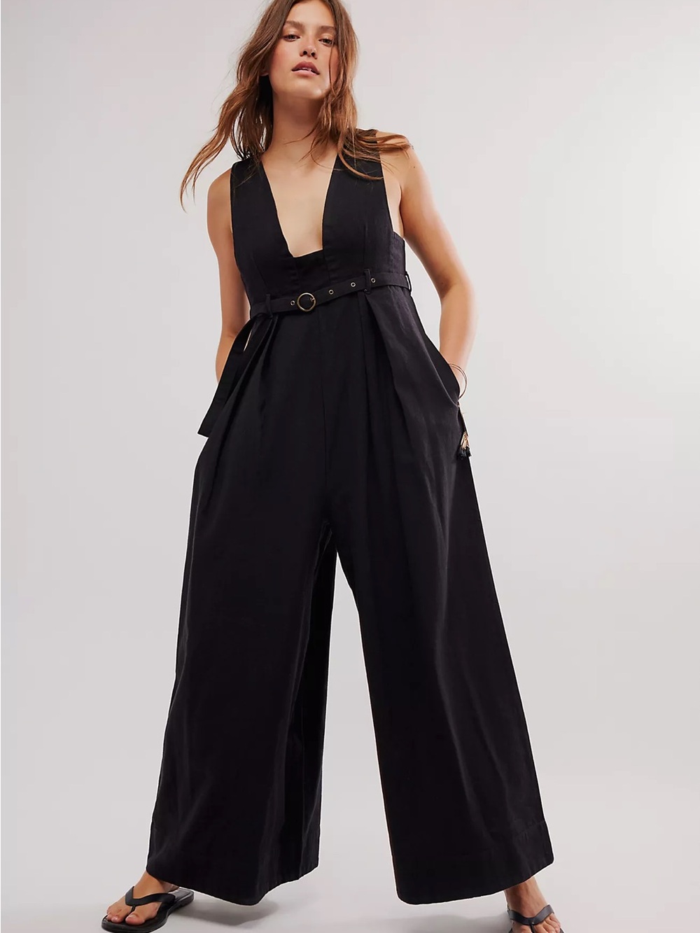 Free People Kara One-Piece Jumpsuit, with Belt Size S